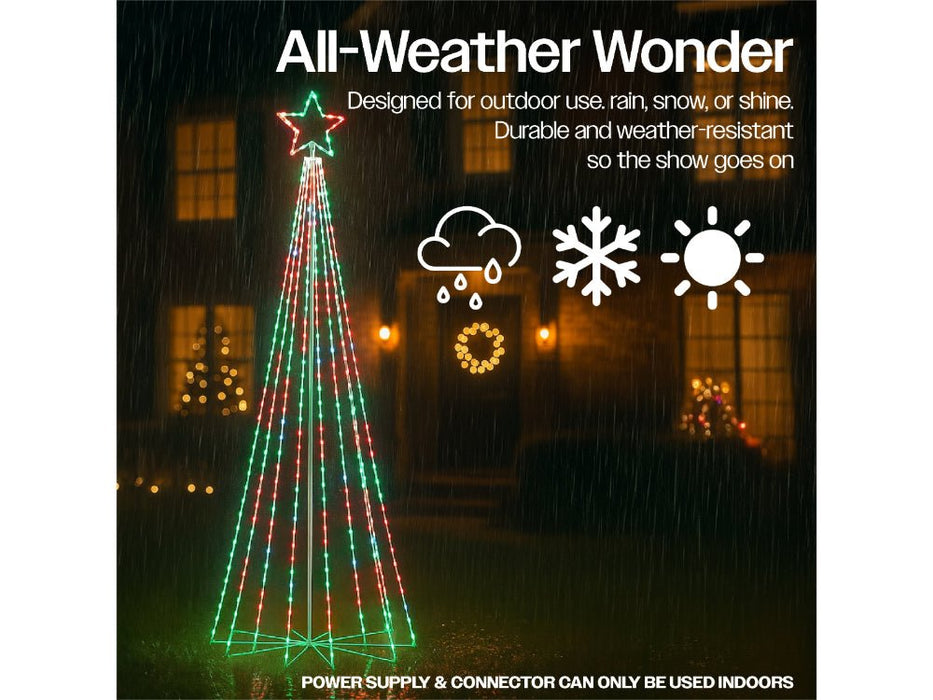 Xmas Haus Cone Tree RGB APP Control 2.4 M - 18 Strings - 804 LEDS_Artificial Christmas Trees