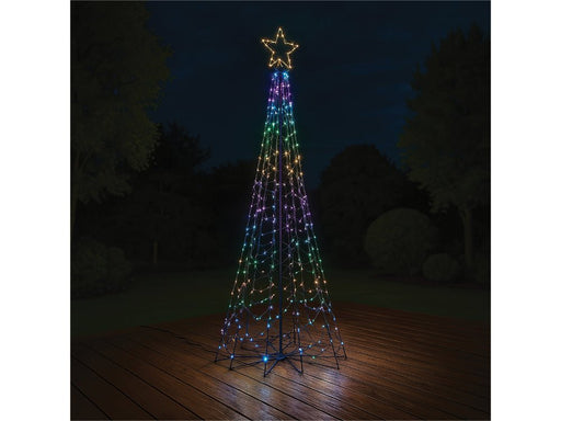 Xmas Haus Flagpole Tree 415 RGB LEDS, Hello Fairy APP Control or Handheld Remote_Artificial Christmas Trees