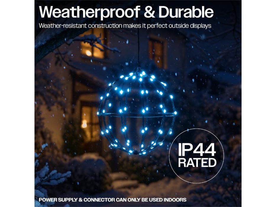 Xmas Haus Black Foldable Ball Light Multicolour RGB LEDS - Remote or APP controlled_Indoor Christmas Decorations