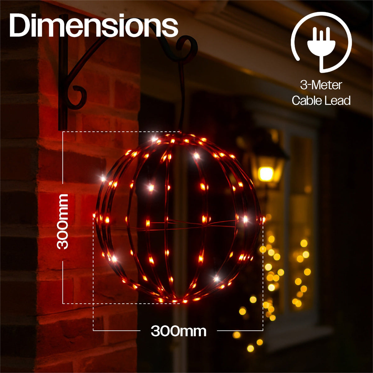 Xmas Haus Black Foldable Ball Light – Multicolour RGB LEDs with Remote & App Control_Indoor Christmas Decorations