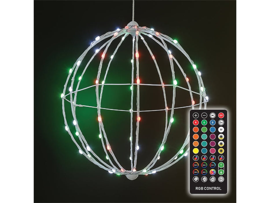 Xmas Haus White Foldable Ball Light Multicolour RGB LEDS - Remote or APP controlled_Indoor Christmas Decorations