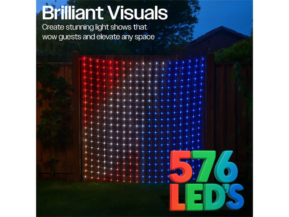 Xmas Haus RGB LED Mesh Net Light 1.8m x 1.8m 579 Led - Smart Pix App Controlled_Christmas Lights