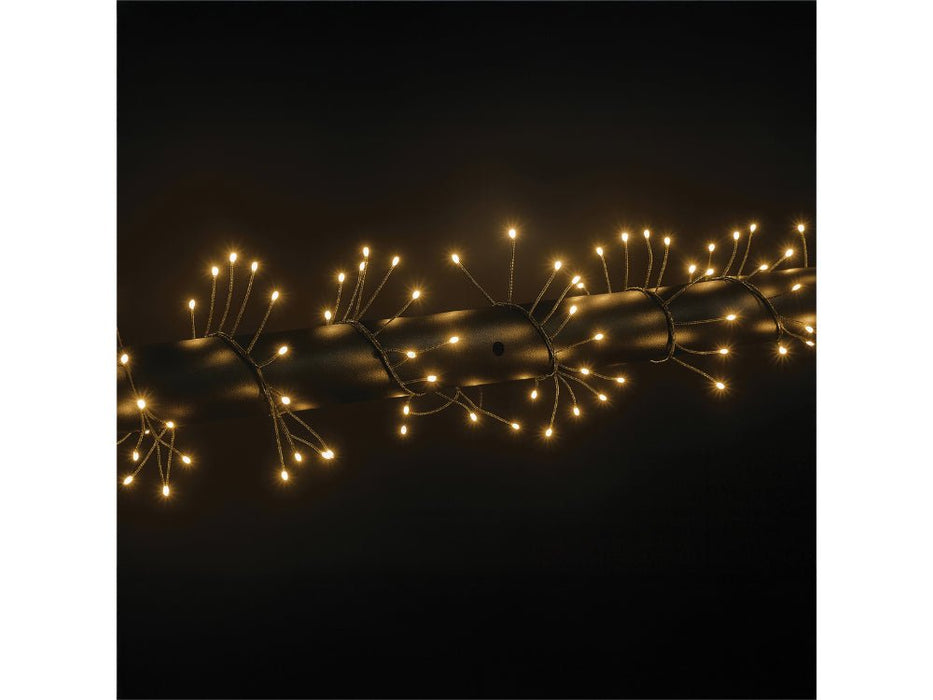 Xmas Haus Warm White Cluster Lights - Green Wire - Multifunction Micro LED_Indoor Christmas Decorations