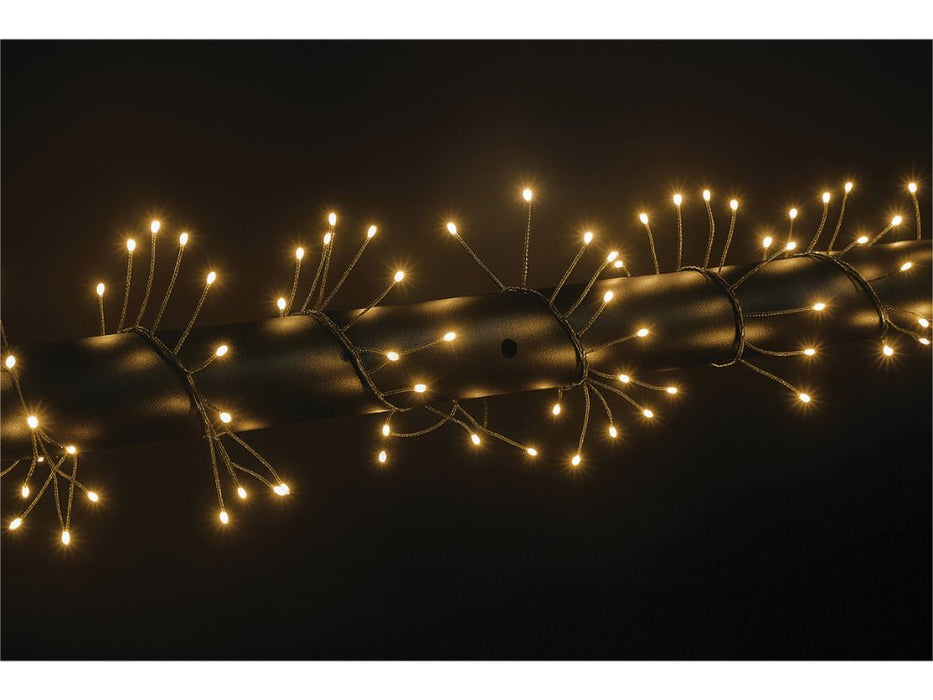 Xmas Haus Warm White Cluster Lights - Green Wire - Multifunction Micro LED_Indoor Christmas Decorations