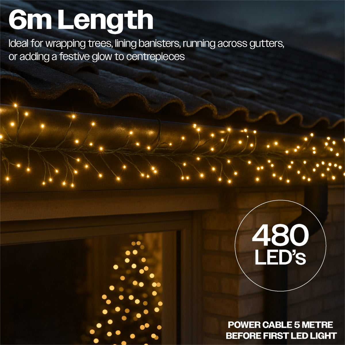 Xmas Haus Warm White Cluster Lights – Green Wire, Multifunction Micro LED for Indoor & Outdoor Decoration_Indoor Christmas Decorations