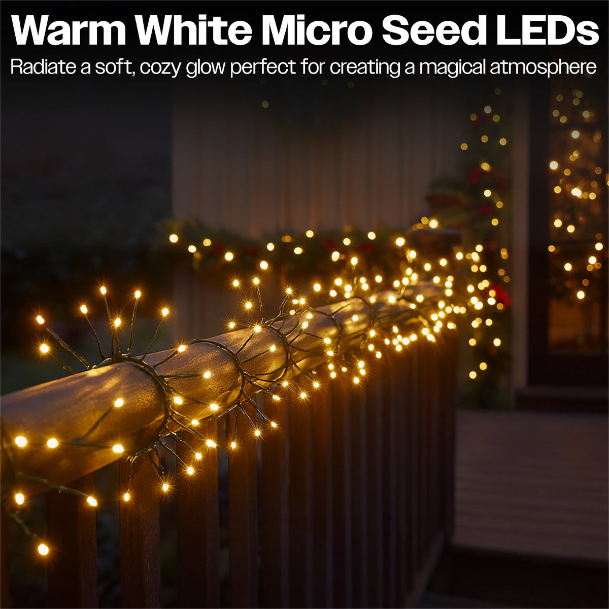 Xmas Haus Warm White Cluster Lights – Green Wire, Multifunction Micro LED for Indoor & Outdoor Decoration_Indoor Christmas Decorations