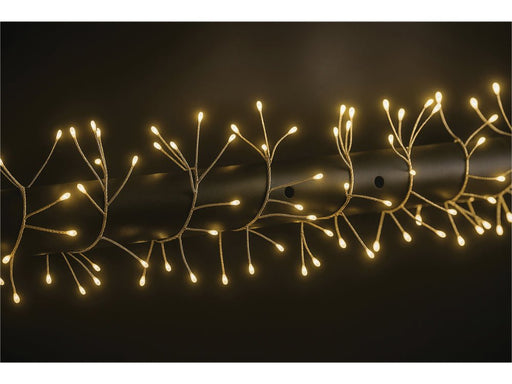 Xmas Haus Warm White Cluster Lights - Silver Wire - Multifunction Micro LED_Indoor Christmas Decorations