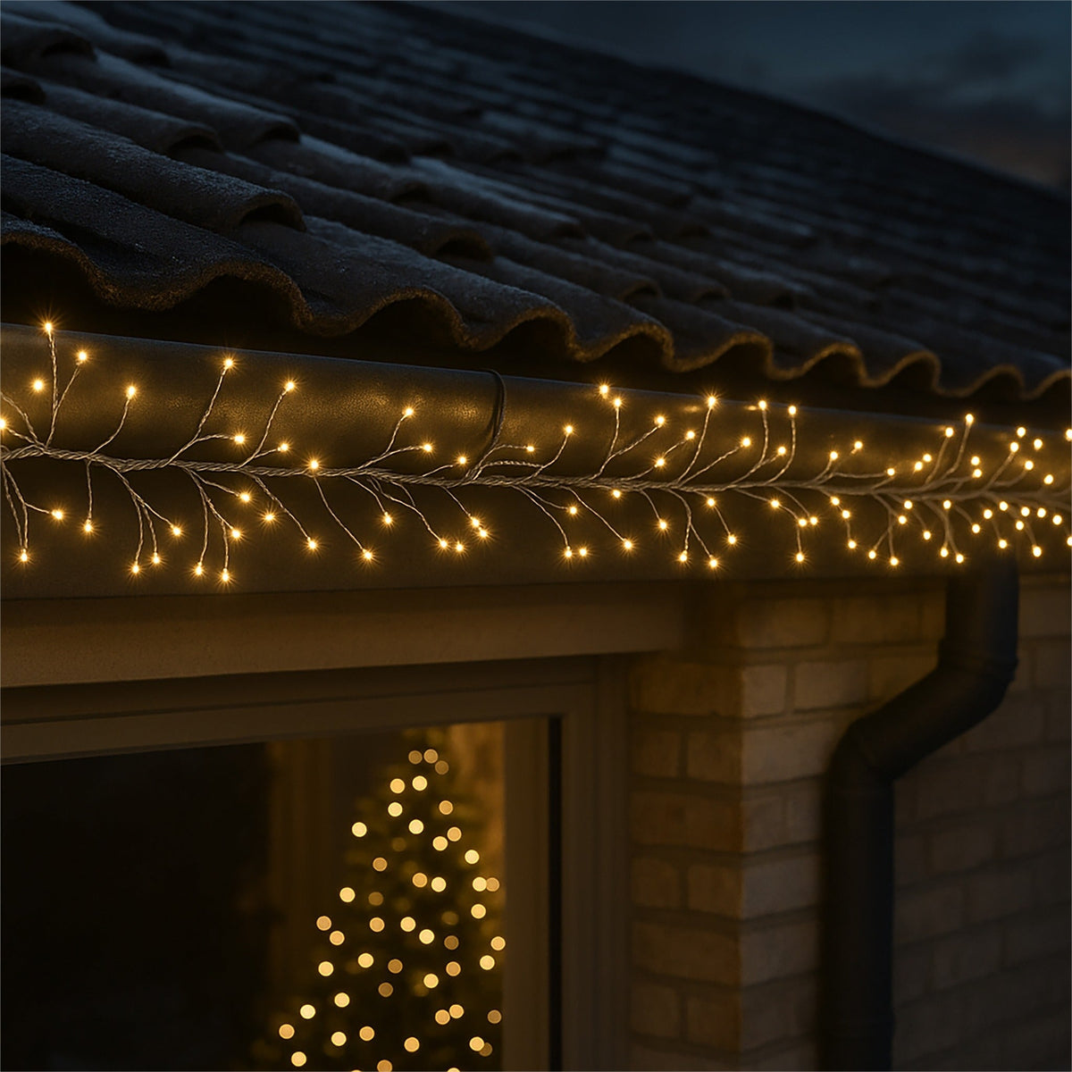 Xmas Haus Warm White Cluster Lights – Silver Wire, Multifunction Micro LED for Indoor & Outdoor Decoration_Indoor Christmas Decorations