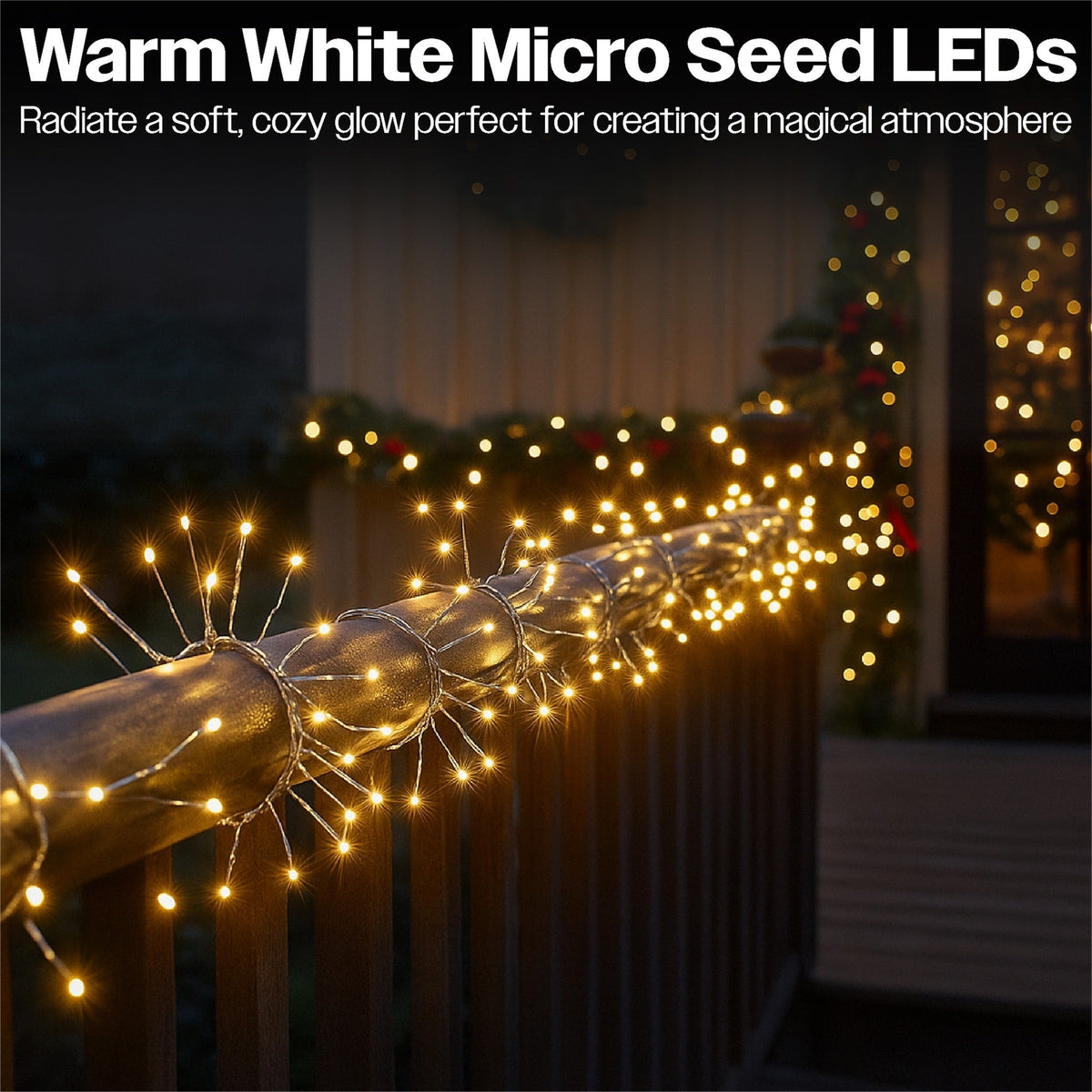 Xmas Haus Warm White Cluster Lights – Silver Wire, Multifunction Micro LED for Indoor & Outdoor Decoration_Indoor Christmas Decorations