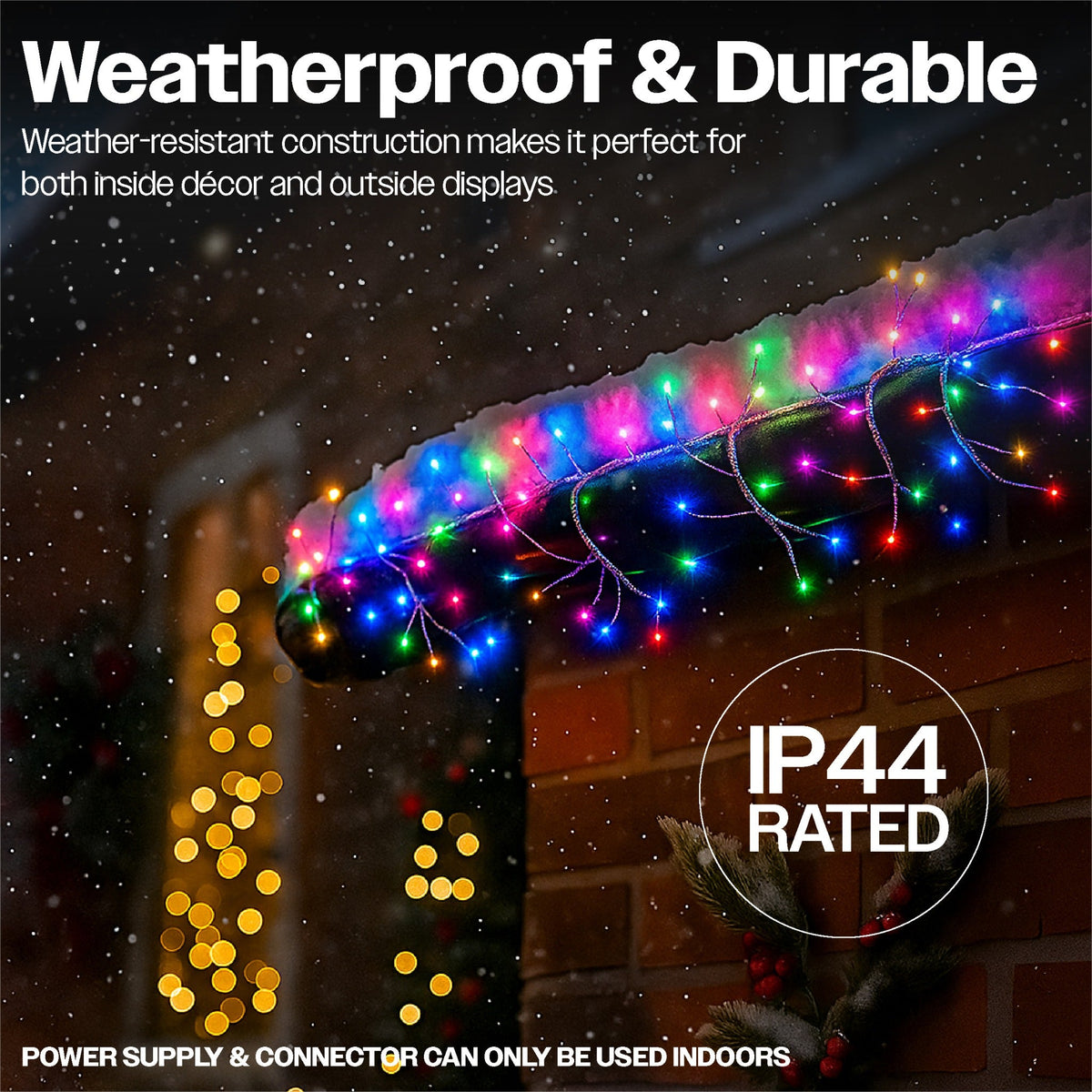 Xmas Haus Multicolour Cluster Lights – Silver Wire, Smart RGB LEDs, Remote & App Controlled Multifunction Lighting_Indoor Christmas Decorations