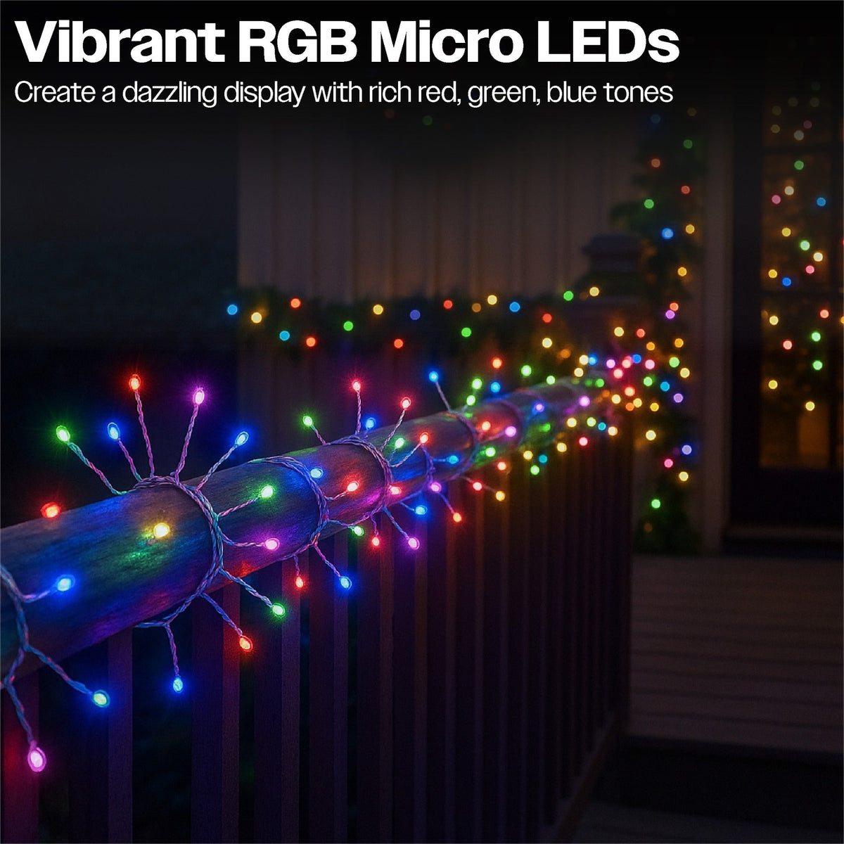 Xmas Haus Multicolour Cluster Lights – Silver Wire, Smart RGB LEDs, Remote & App Controlled Multifunction Lighting_Indoor Christmas Decorations