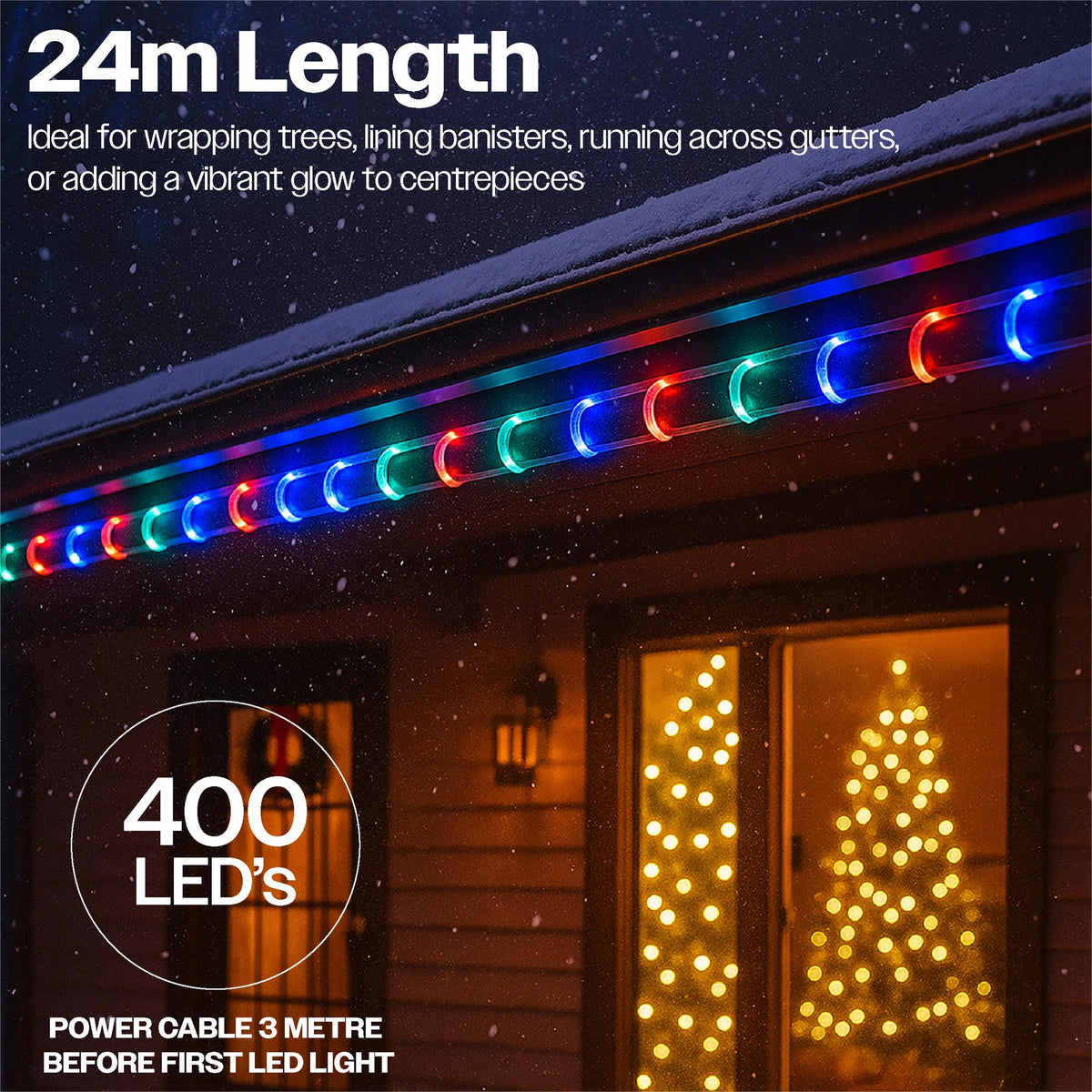 Xmas Haus RGB Mini Seed LED Multifunction String Lights APP Control & Multifunction Handheld Remote 24m_Christmas Lights