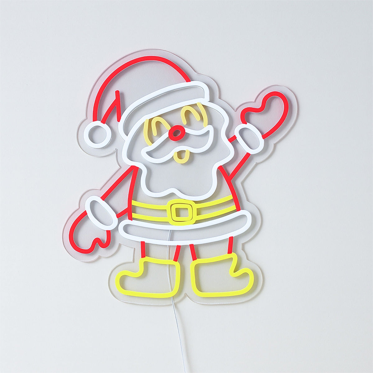 Xmas Haus Neon Effect Santa – USB Powered 1.5m Cable, Indoor LED Decoration_Christmas Figures