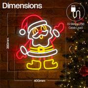 Xmas Haus Neon Effect Santa – USB Powered 1.5m Cable, Indoor LED Decoration_Christmas Figures
