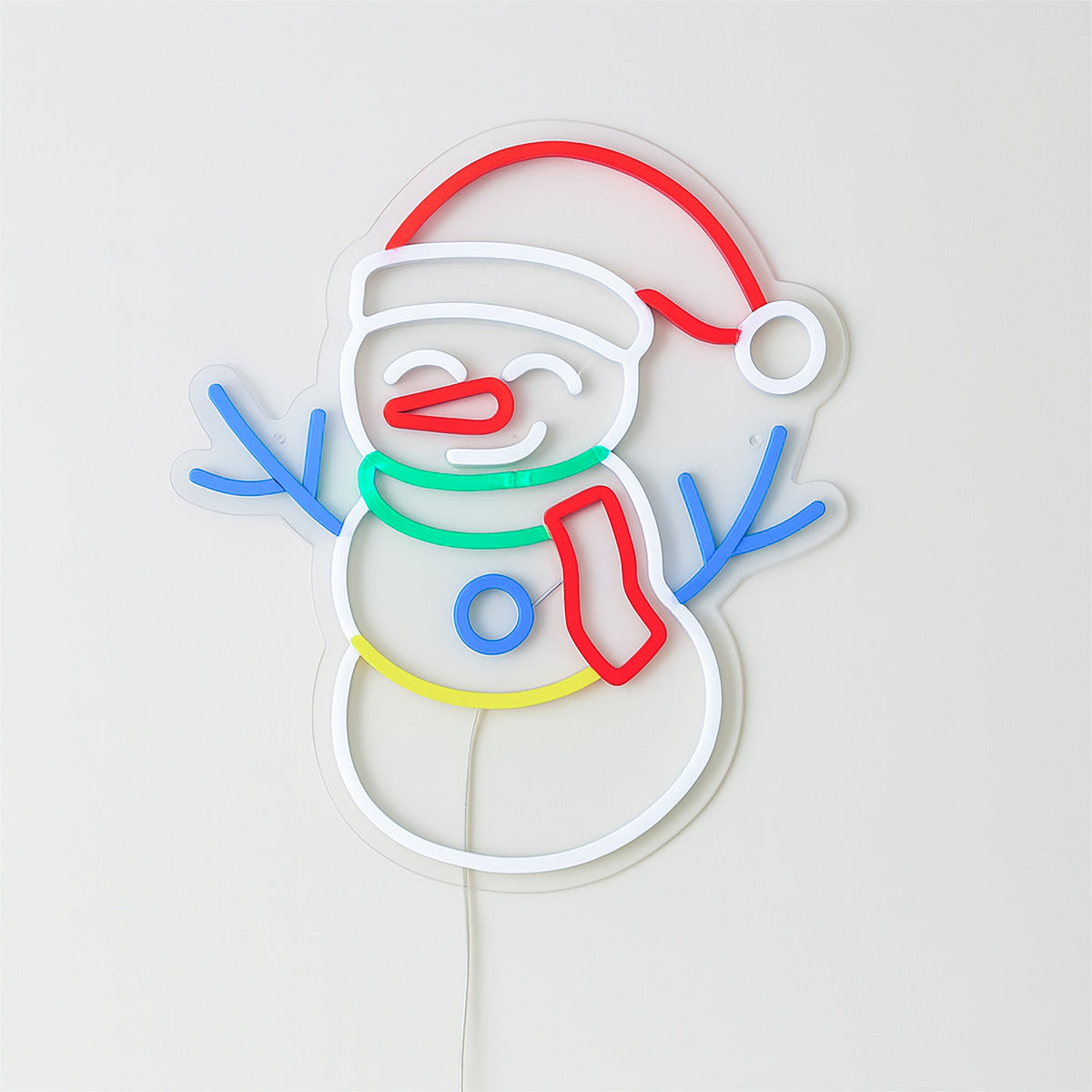 Xmas Haus Neon Effect Snowman – USB Powered 1.5m Cable, Indoor LED Decoration_Christmas Figures