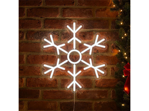 Xmas Haus Neon Effect Snowflake connect by USB 1.5m Cable - 36cm x 32cm - Indoor Only_Christmas Figures