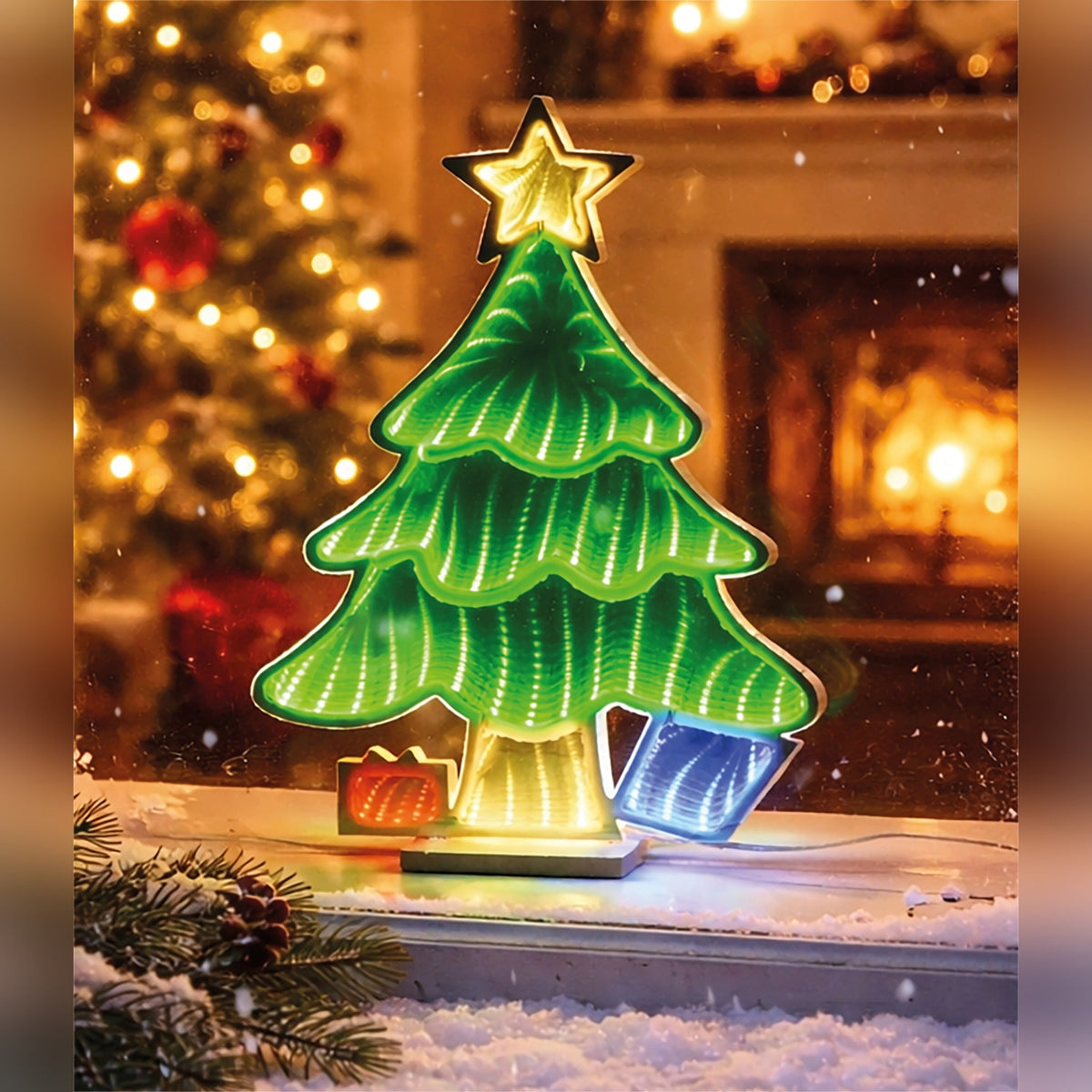 Xmas Haus Multicolour LED Infinity Light Tree Indoor Decoration_Indoor Christmas Decorations