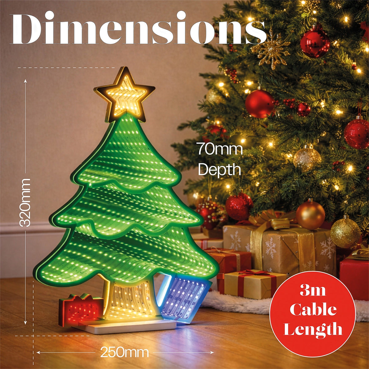 Xmas Haus Multicolour LED Infinity Light Tree Indoor Decoration_Indoor Christmas Decorations
