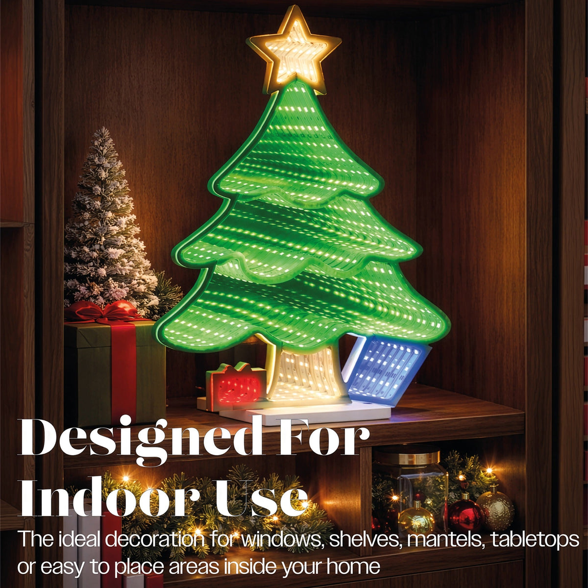Xmas Haus Multicolour LED Infinity Light Tree Indoor Decoration_Indoor Christmas Decorations