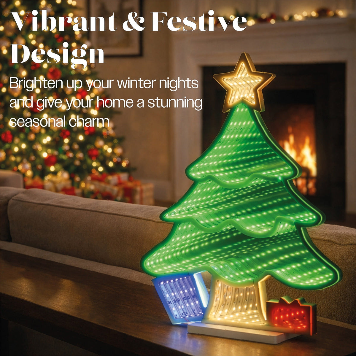 Xmas Haus Multicolour LED Infinity Light Tree Indoor Decoration_Indoor Christmas Decorations