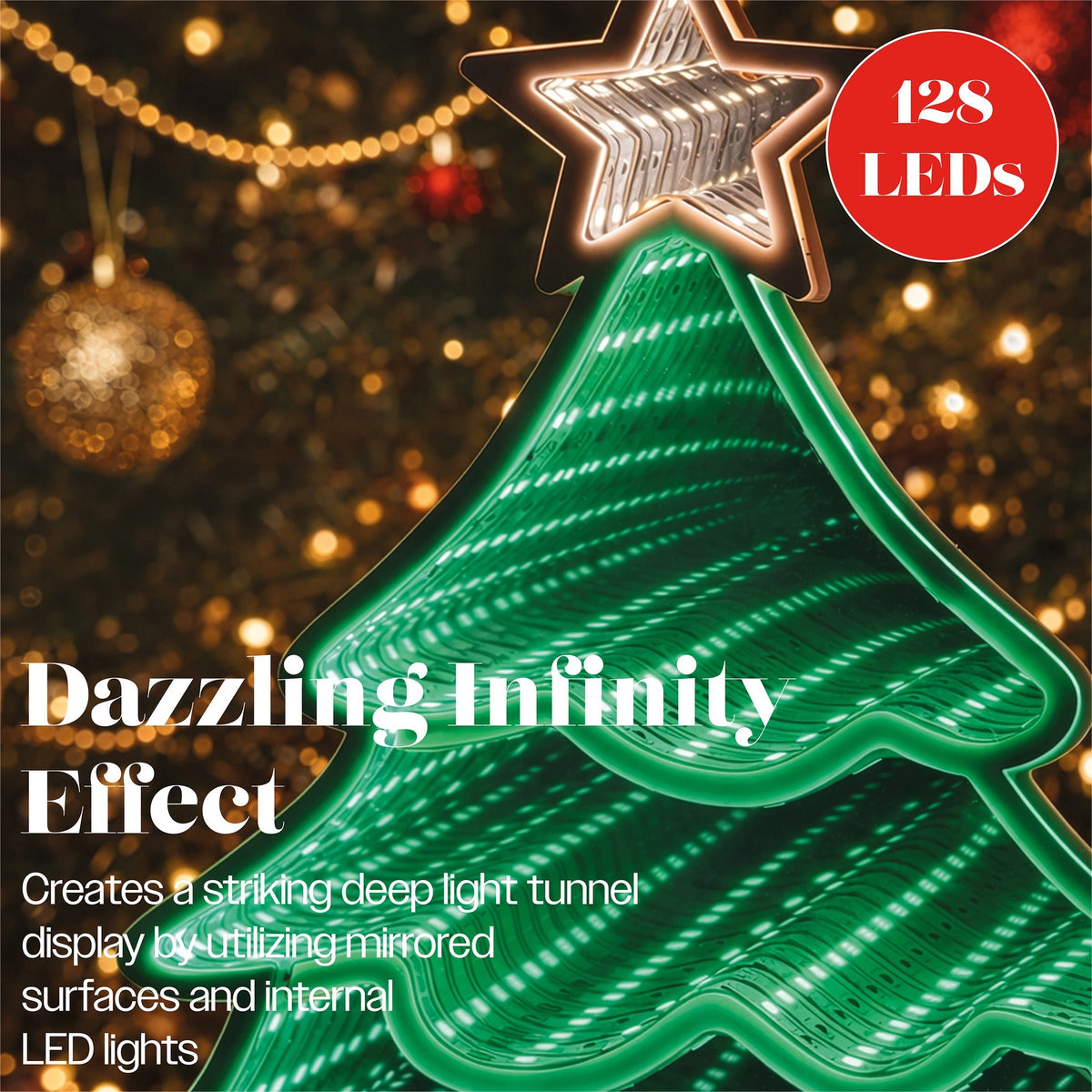 Xmas Haus Multicolour LED Infinity Light Tree Indoor Decoration_Indoor Christmas Decorations