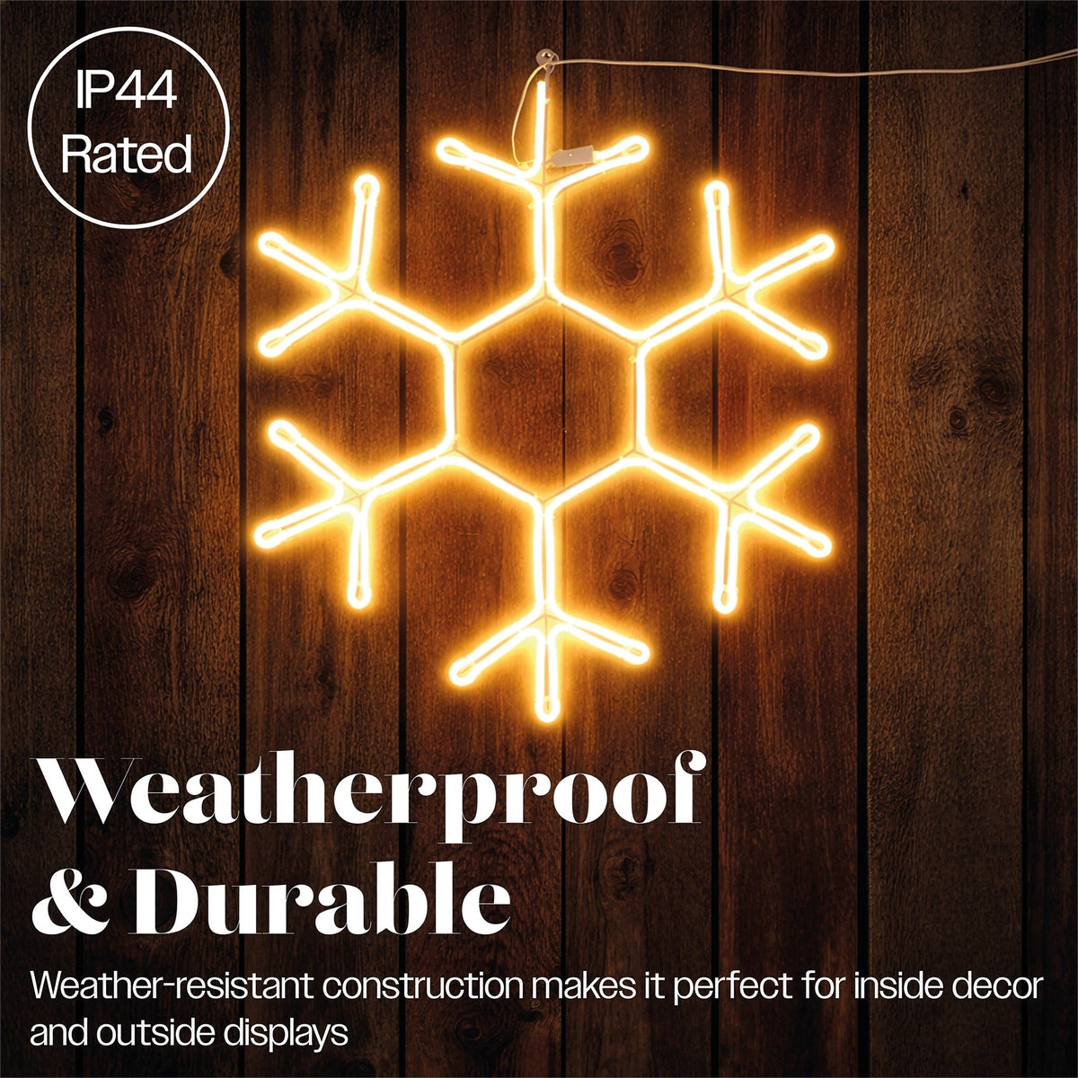 Xmas Haus 120 LED Neon Snowflake Light 50.5x50.5cm Outdoor Decoration with Timer_Outdoor Christmas Decorations