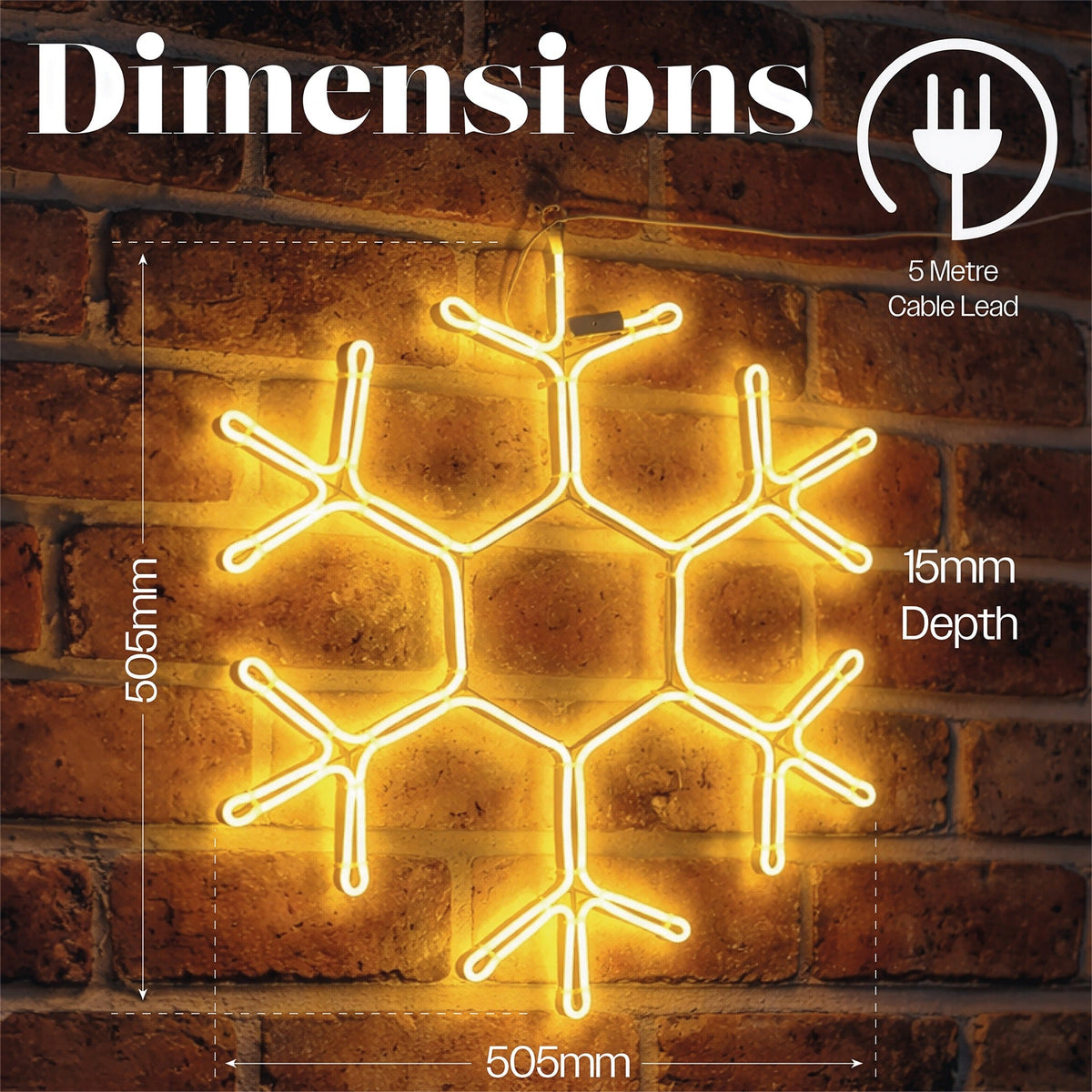 Xmas Haus 120 LED Neon Snowflake Light 50.5x50.5cm Outdoor Decoration with Timer_Outdoor Christmas Decorations