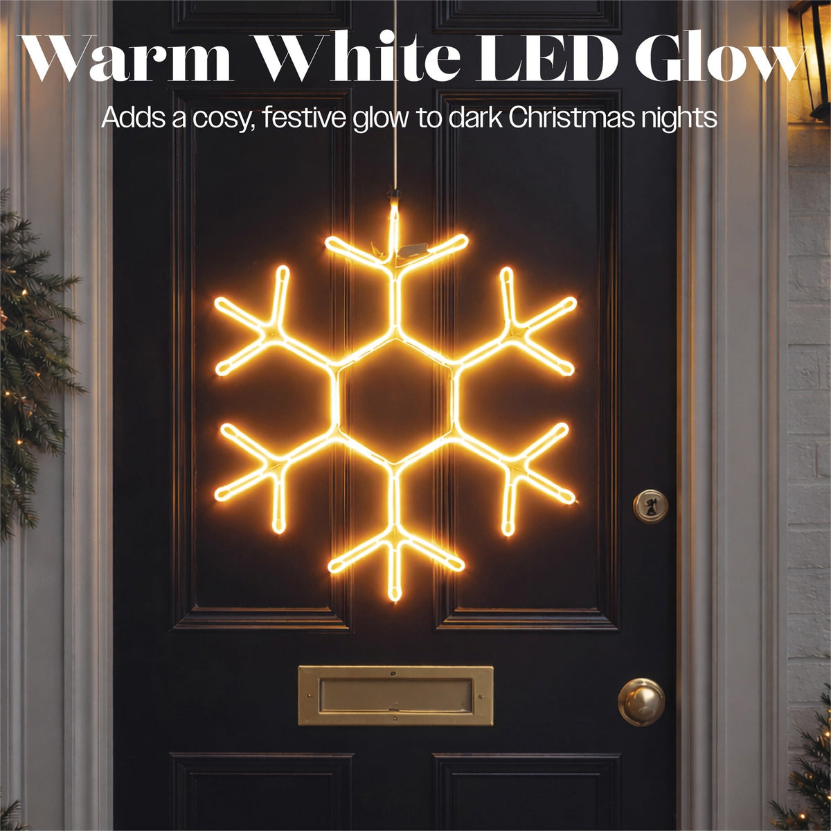 Xmas Haus 120 LED Neon Snowflake Light 50.5x50.5cm Outdoor Decoration with Timer_Outdoor Christmas Decorations