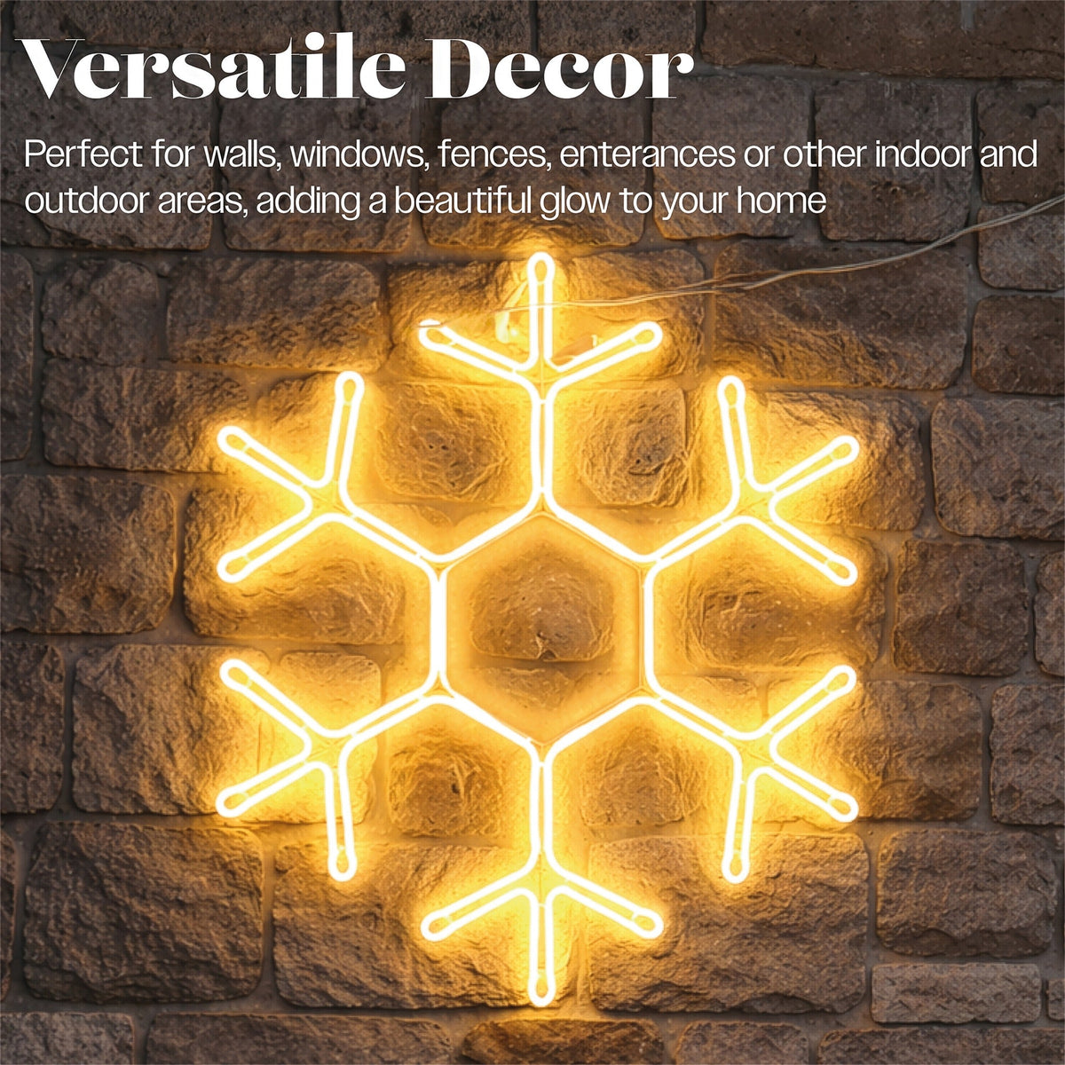 Xmas Haus 120 LED Neon Snowflake Light 50.5x50.5cm Outdoor Decoration with Timer_Outdoor Christmas Decorations