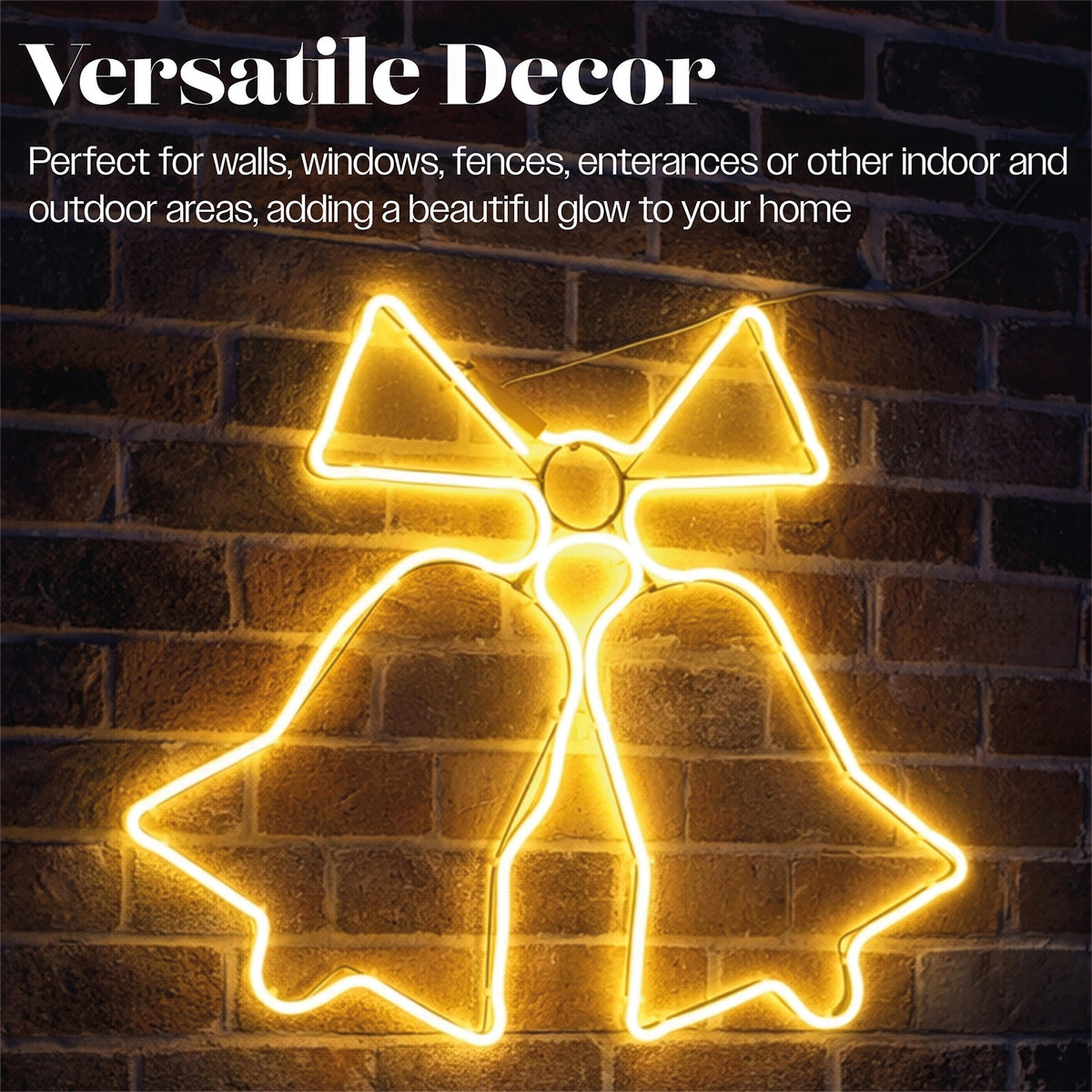 Xmas Haus LED Neon Bell Light 60x48cm Outdoor Decoration with Timer_Outdoor Christmas Decorations