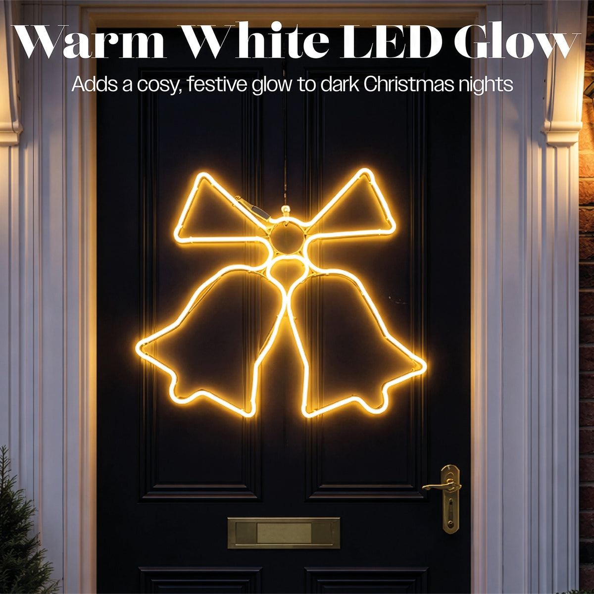 Xmas Haus LED Neon Bell Light 60x48cm Outdoor Decoration with Timer_Outdoor Christmas Decorations