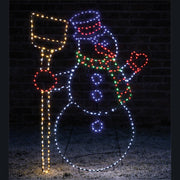 Xmas Haus Multicolour LED Snowman Outdoor Decoration Flash Bulbs and Timer_Outdoor Christmas Decorations
