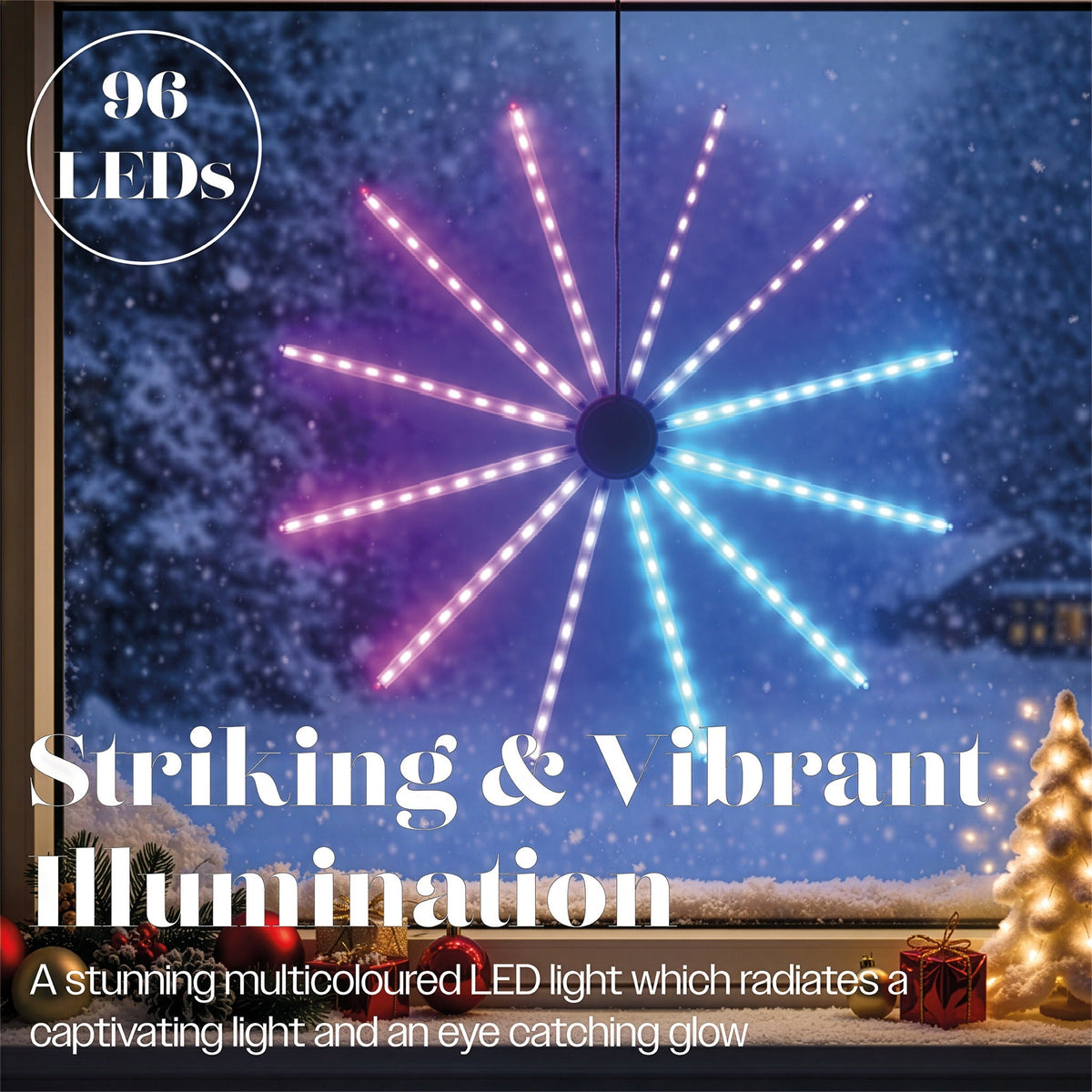 Xmas Haus RGB Meteor Hanging Windmill Light Indoor Decoration with Timer_Indoor Christmas Decorations