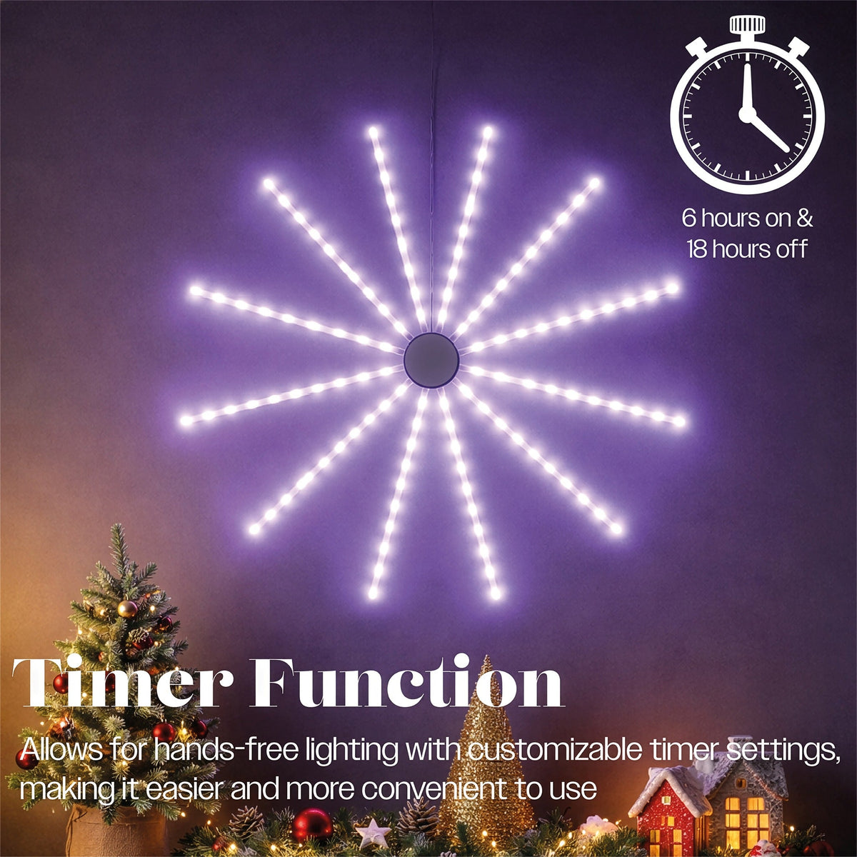Xmas Haus RGB Meteor Hanging Windmill Light Indoor Decoration with Timer_Indoor Christmas Decorations