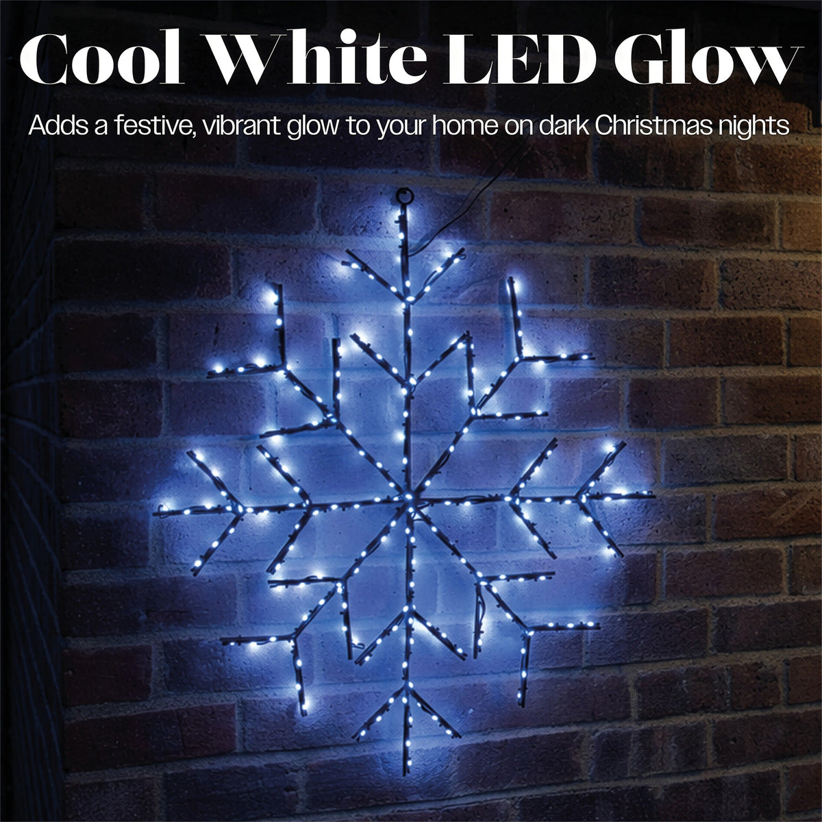 Xmas Haus White Micro LED Metal Silhouette Snowflake Outdoor with Flash Bulbs with Timer_Outdoor Christmas Decorations