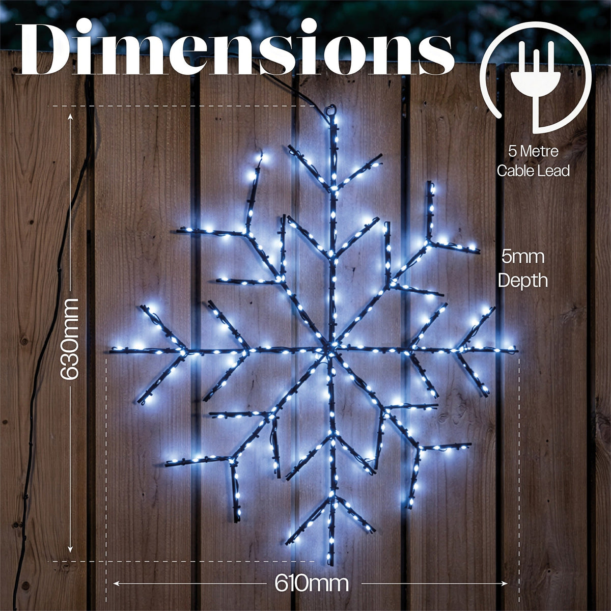 Xmas Haus White Micro LED Metal Silhouette Snowflake Outdoor with Flash Bulbs with Timer_Outdoor Christmas Decorations