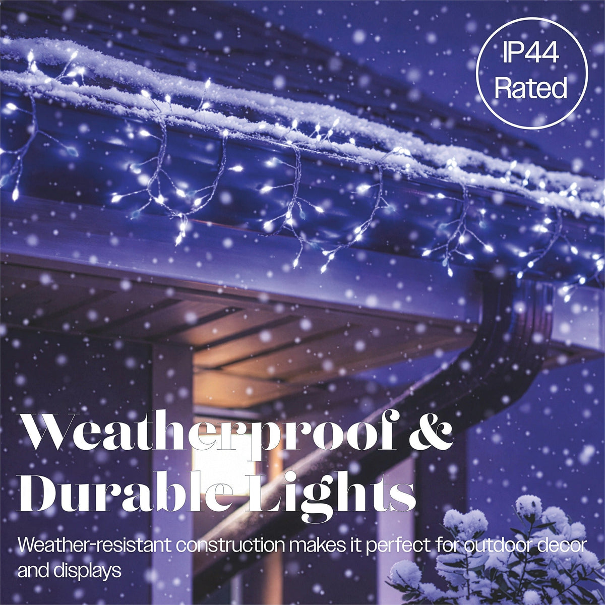 Xmas Haus White Pin Wire Cluster Lights Outdoor with 8 Functions Timer_Outdoor Christmas Decorations