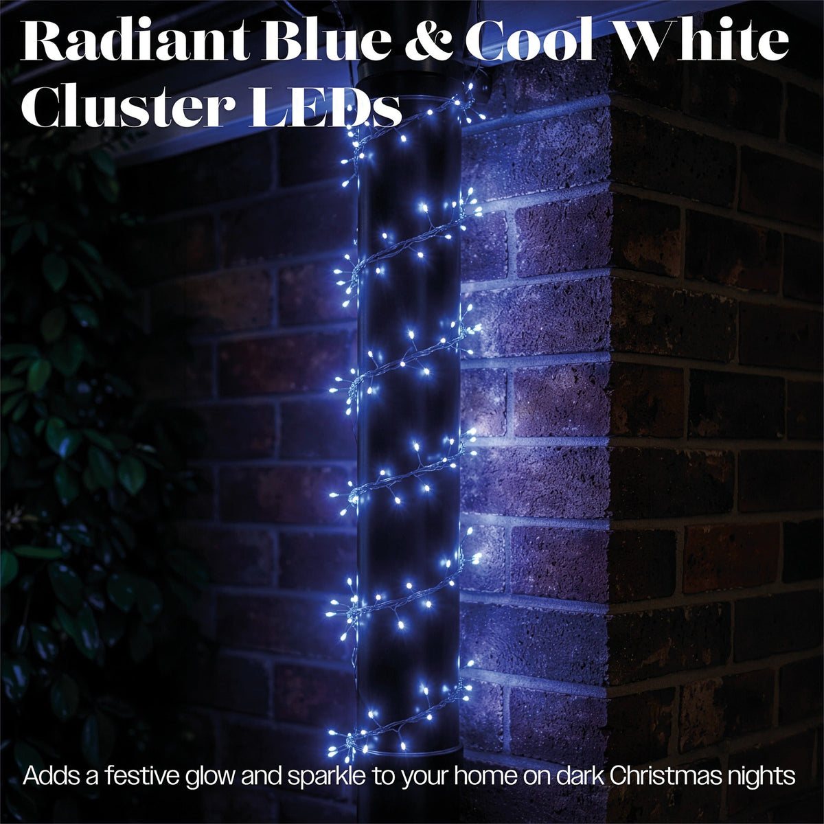 Xmas Haus White Pin Wire Cluster Lights Outdoor with 8 Functions Timer_Outdoor Christmas Decorations