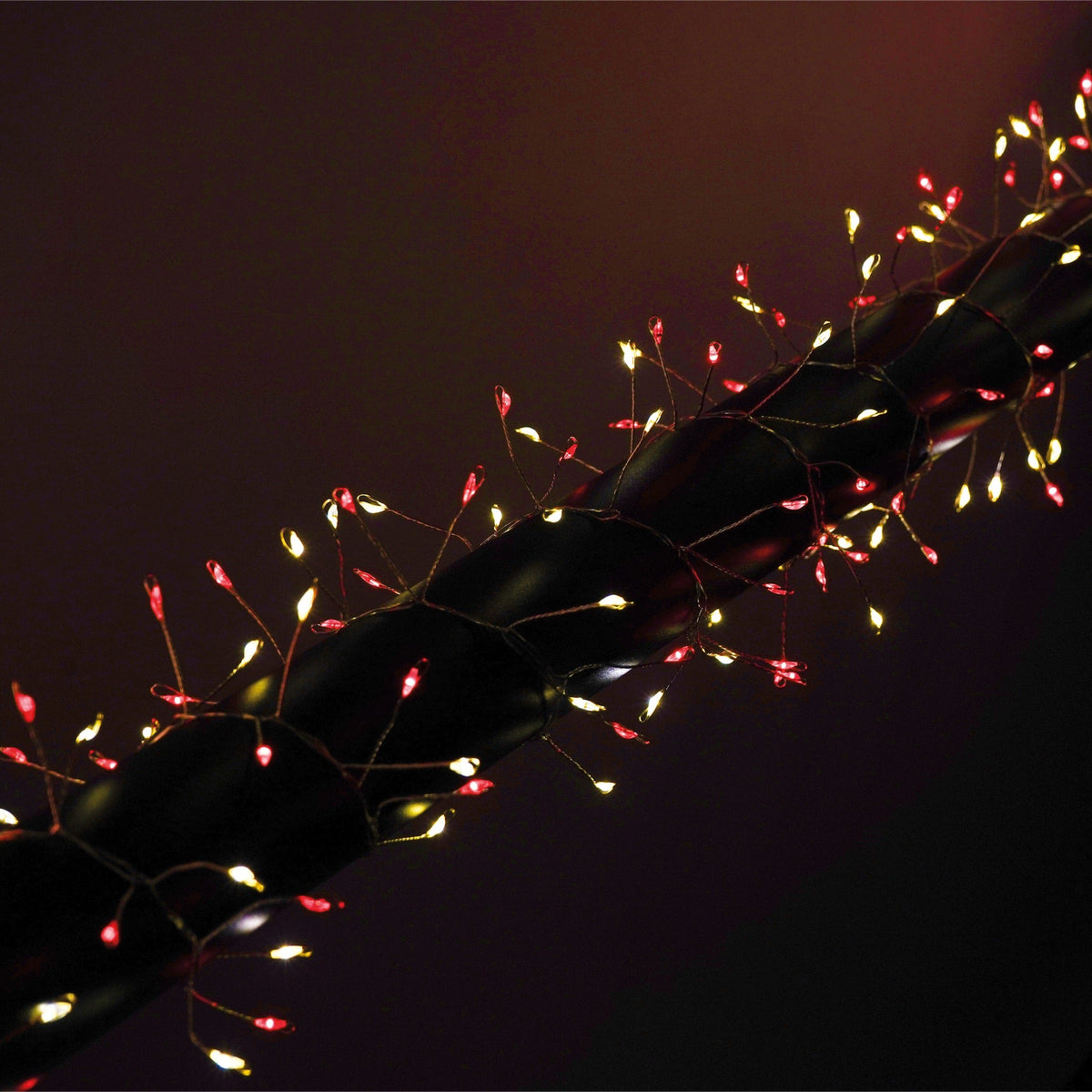 Xmas Haus White and Ruby Red Pin Wire Cluster Lights Outdoor with 8 Functions Timer_Outdoor Christmas Decorations