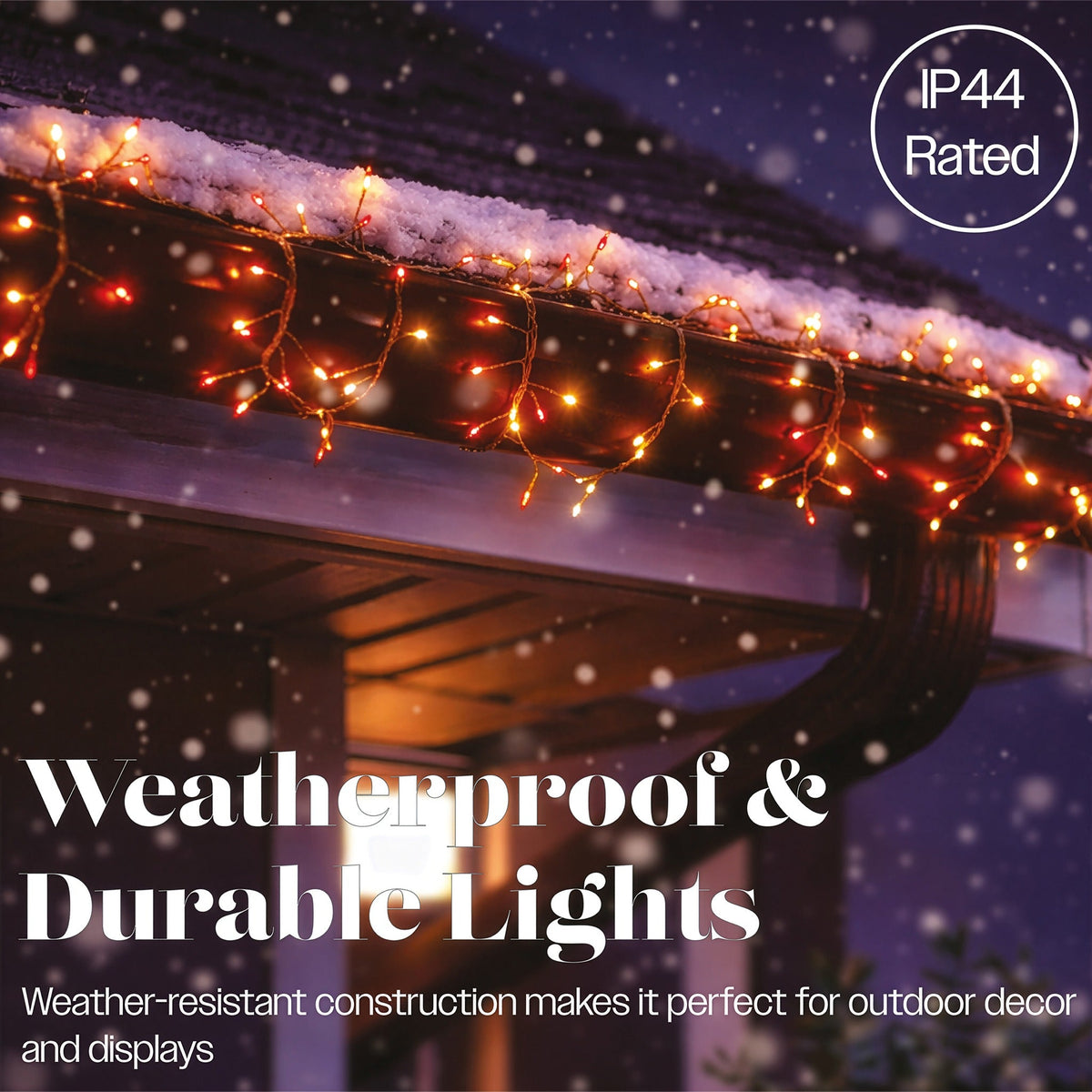 Xmas Haus White and Ruby Red Pin Wire Cluster Lights Outdoor with 8 Functions Timer_Outdoor Christmas Decorations