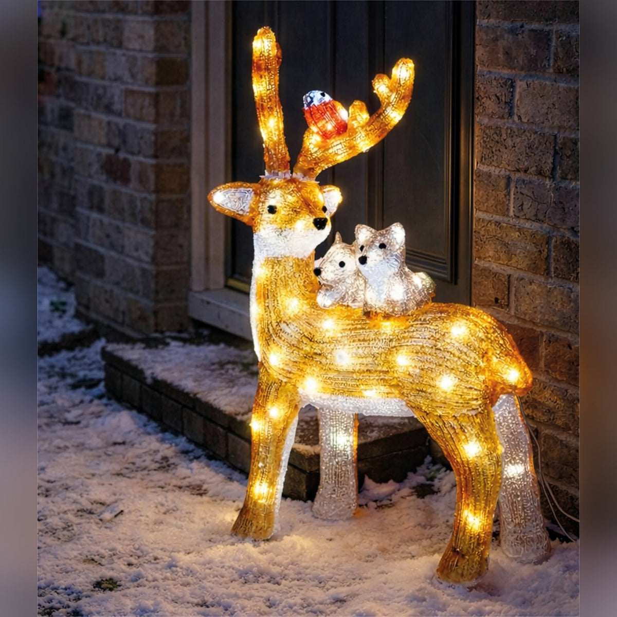 Xmas Haus Acrylic Deer with 80 LEDs and Timer_Outdoor Christmas Decorations