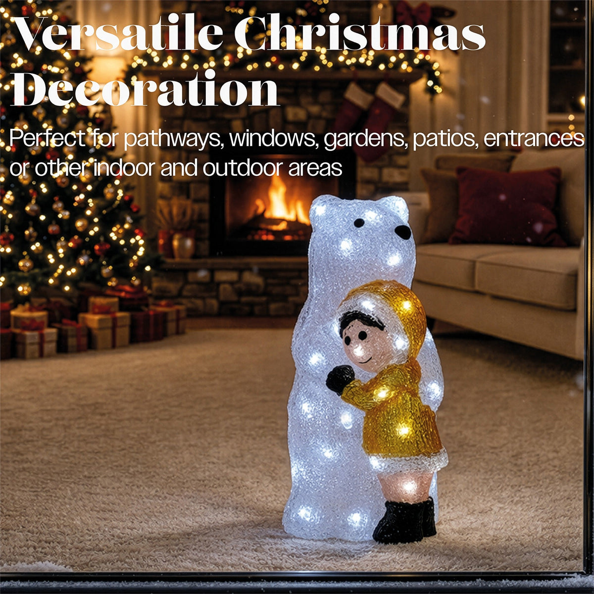 Xmas Haus LED Acrylic Bear Outdoor Decoration_Outdoor Christmas Decorations