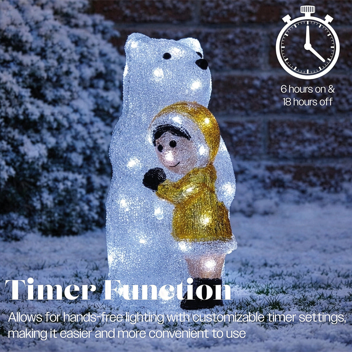 Xmas Haus LED Acrylic Bear Outdoor Decoration_Outdoor Christmas Decorations