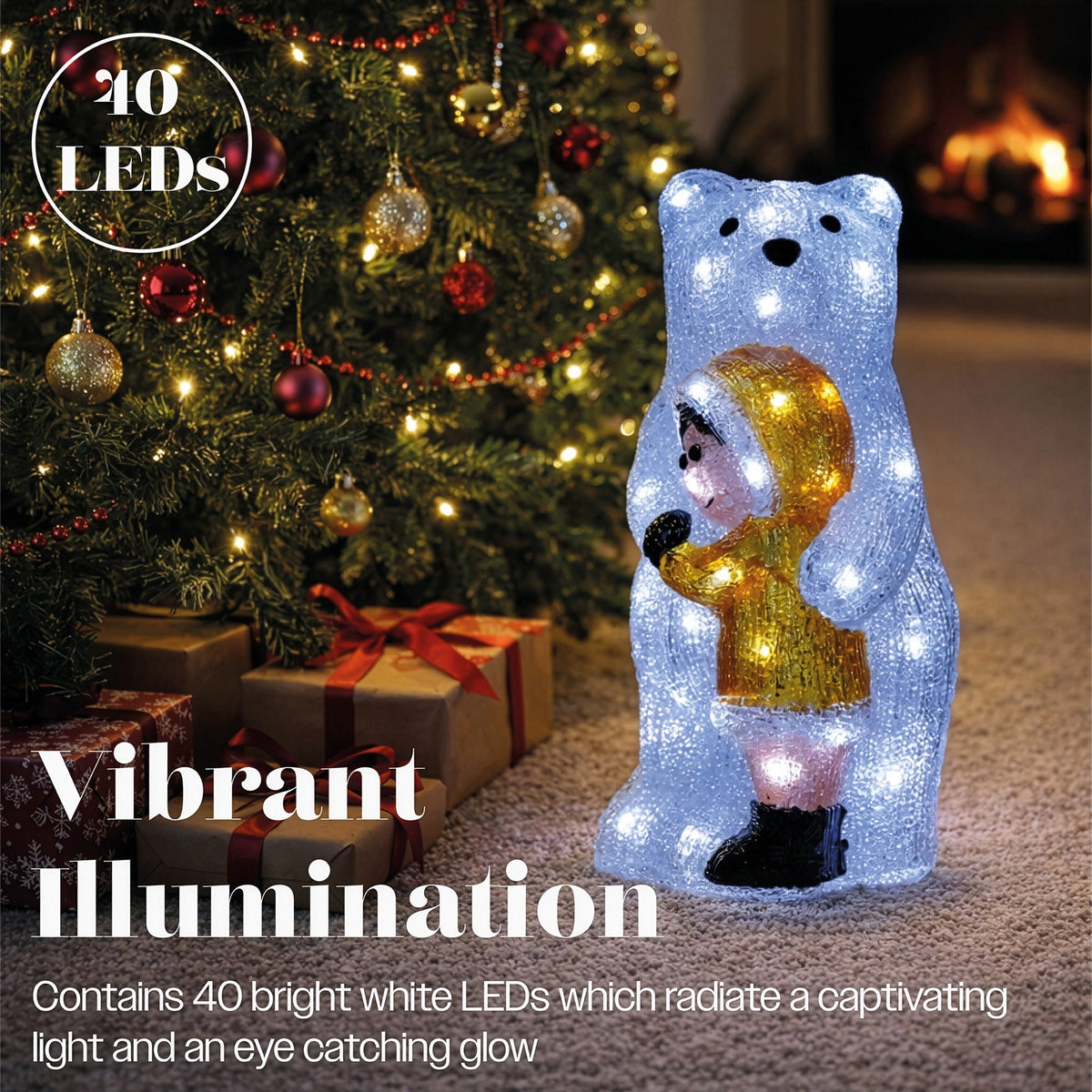Xmas Haus LED Acrylic Bear Outdoor Decoration_Outdoor Christmas Decorations