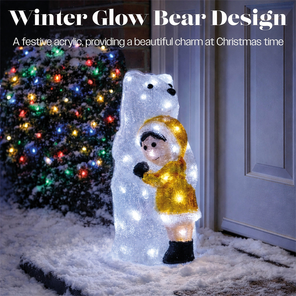 Xmas Haus LED Acrylic Bear Outdoor Decoration_Outdoor Christmas Decorations
