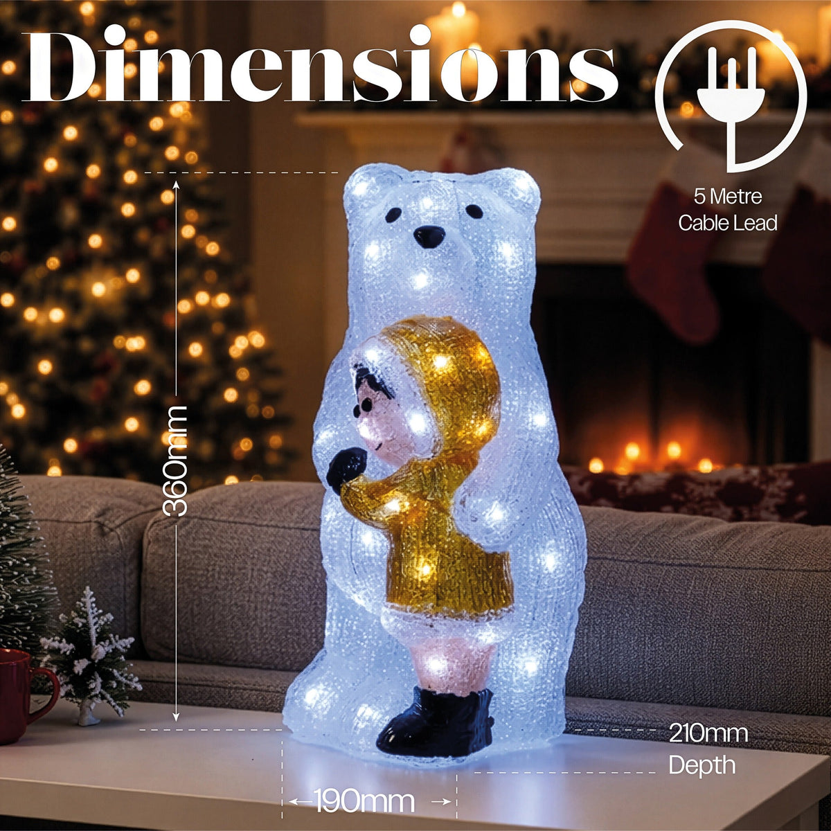 Xmas Haus LED Acrylic Bear Outdoor Decoration_Outdoor Christmas Decorations