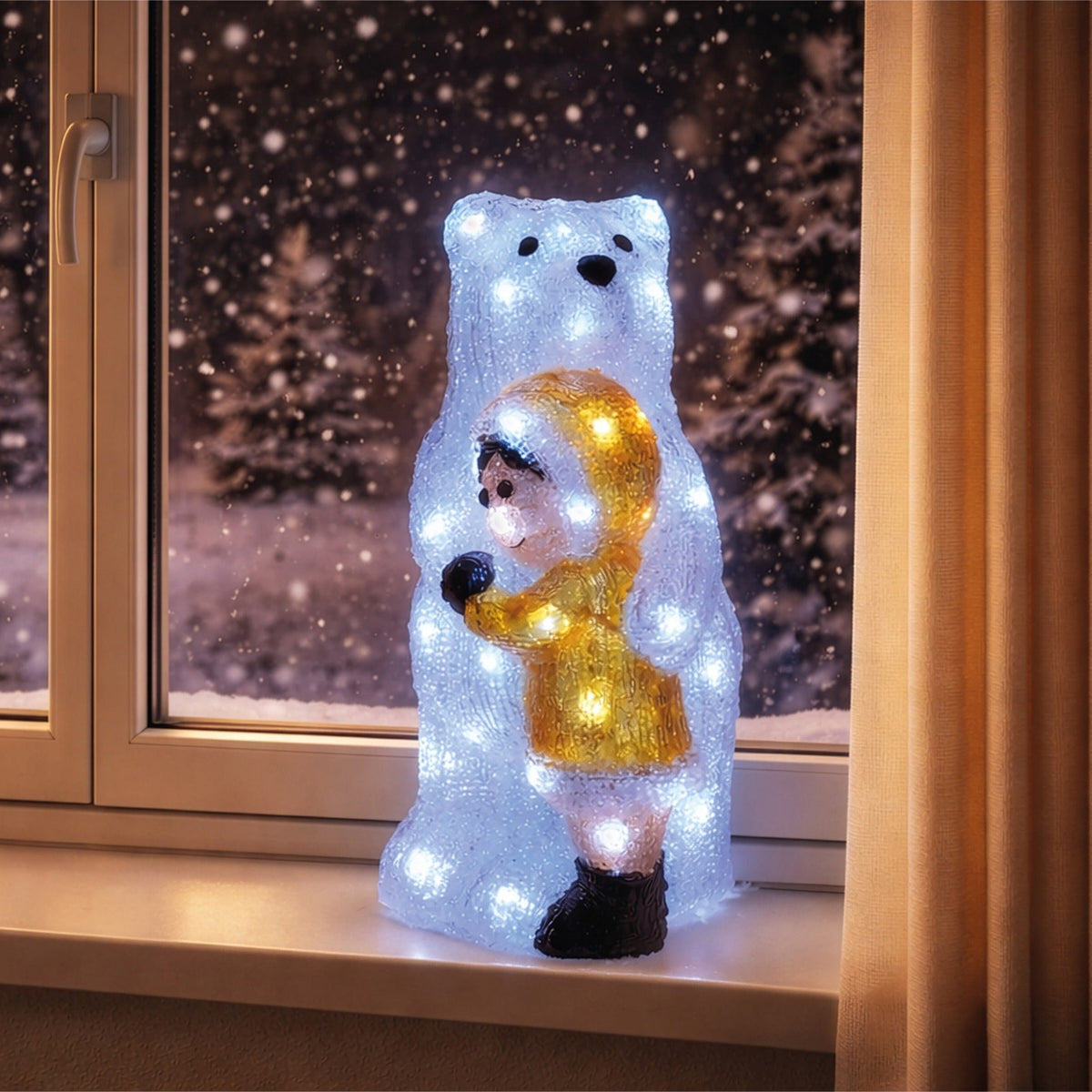 Xmas Haus LED Acrylic Bear Outdoor Decoration_Outdoor Christmas Decorations