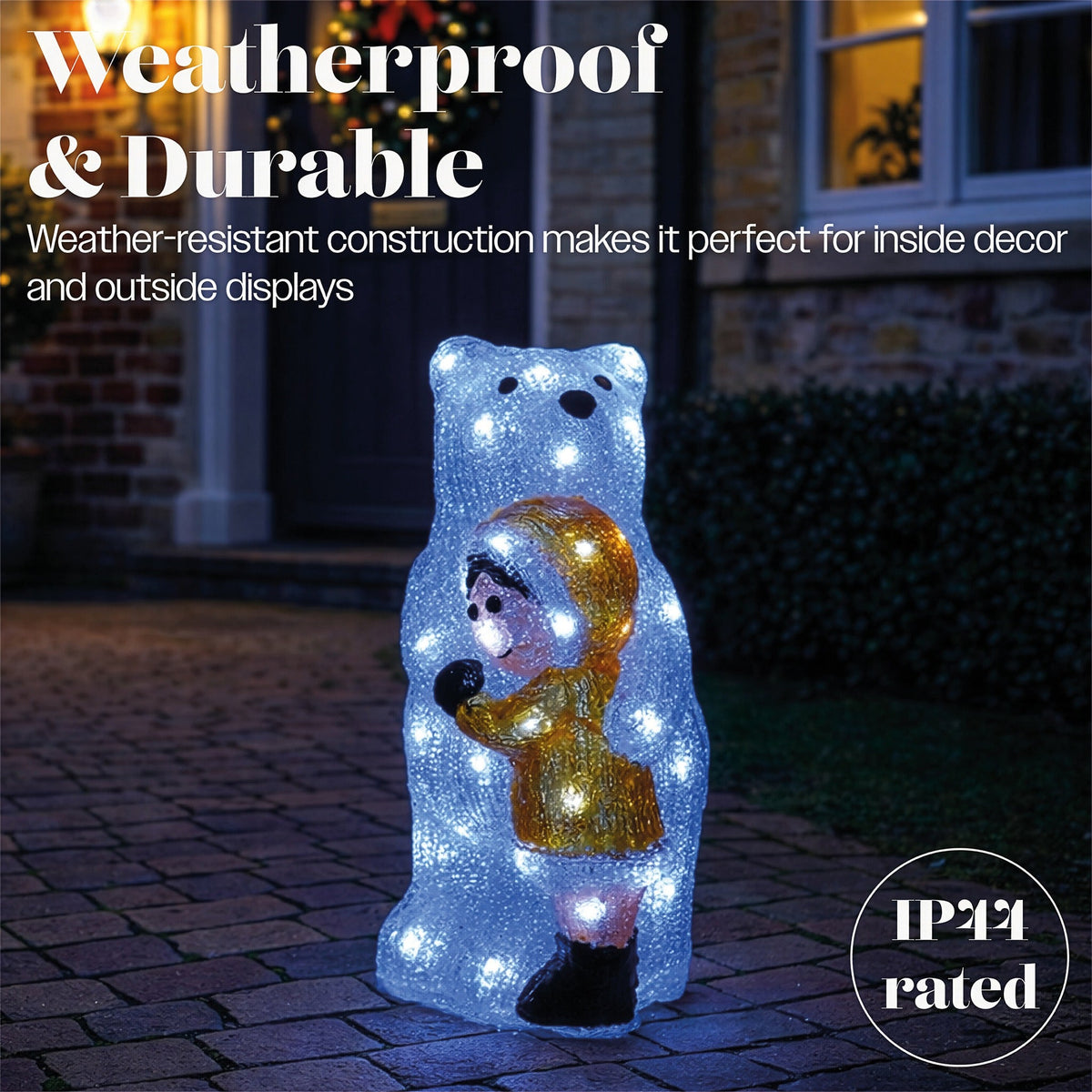 Xmas Haus LED Acrylic Bear Outdoor Decoration_Outdoor Christmas Decorations