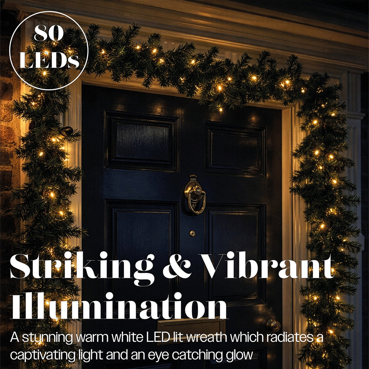 Xmas Haus LED 5m Green Garland Outdoor Decoration with Timer_Outdoor Christmas Decorations