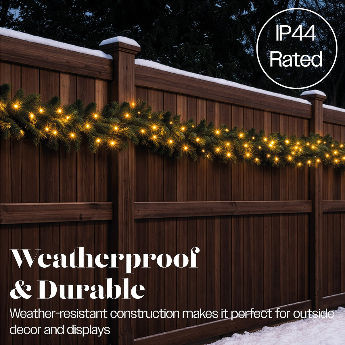 Xmas Haus LED 5m Green Garland Outdoor Decoration with Timer_Outdoor Christmas Decorations